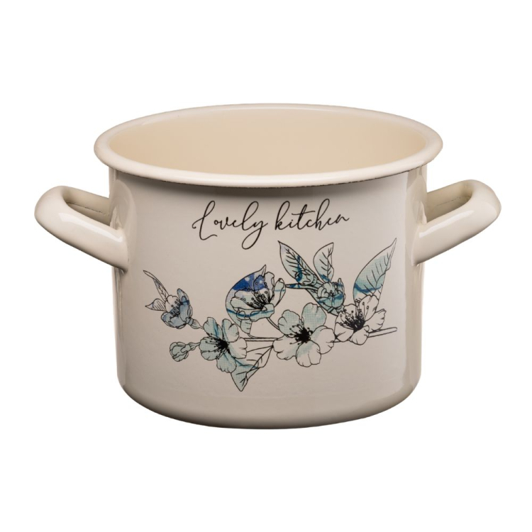 Garnek emaliowany FLORES 14cm/1,5l wzór 2
